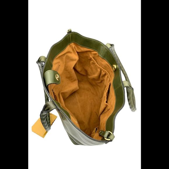 Patricia Nash Convertible Leather Mallory Tote Soft Olive - Picture 4 of 4